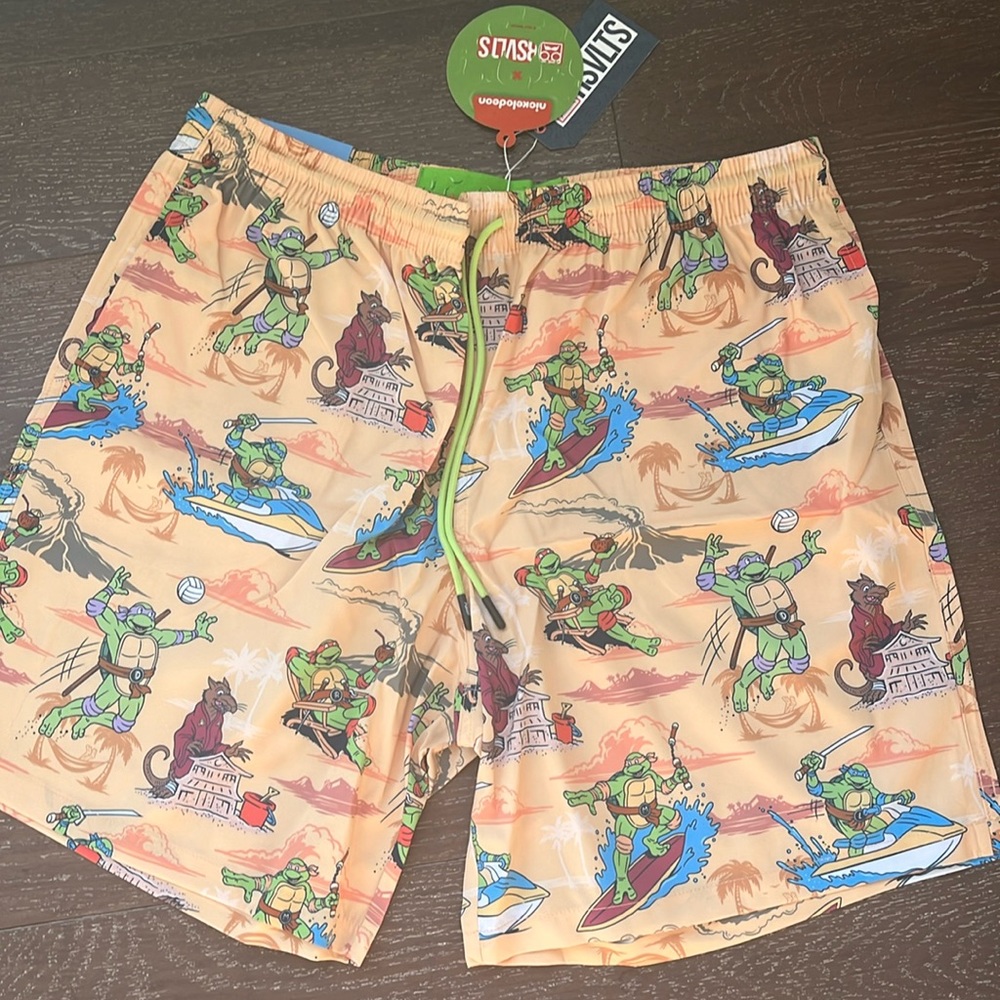 RSVlTS mens TMNT swim trunks